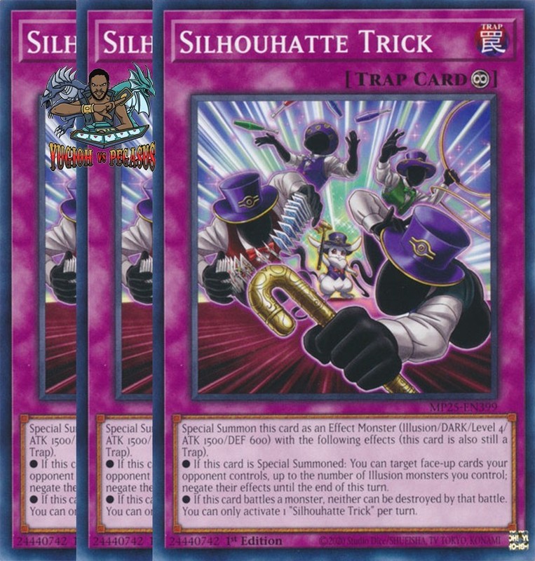 Yugioh! 3x Silhouhatte Trick MP25-EN399 Common 1st Ed NM