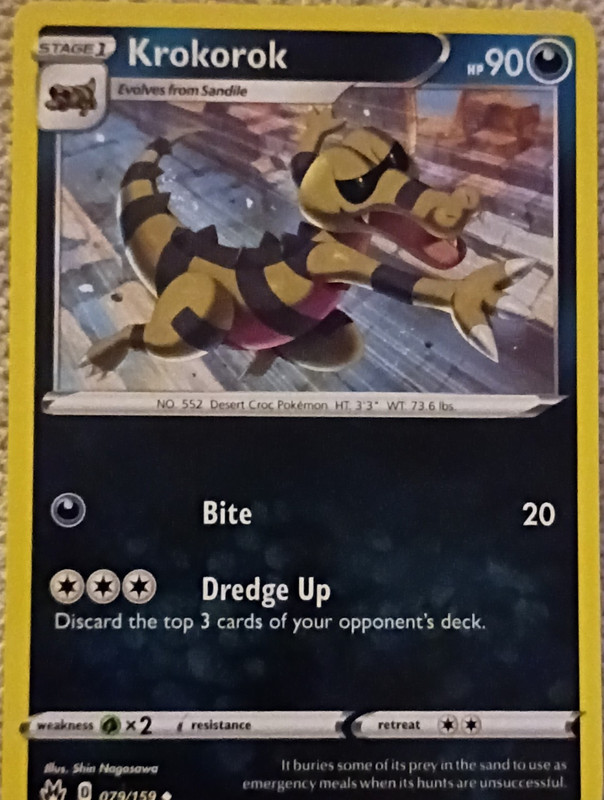 Pokémon TCG Krokorok 079/159 Crown Zenith Reverse Holo English Common 90 HP