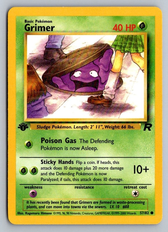 Pokemon Grimer Common 1st edition Team Rocket 57/82 LP