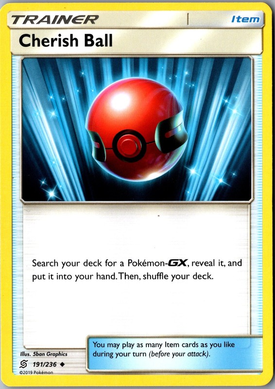 Cherish Ball 191/236 Uncommon Unified Minds Lightly Played Pokemon Card