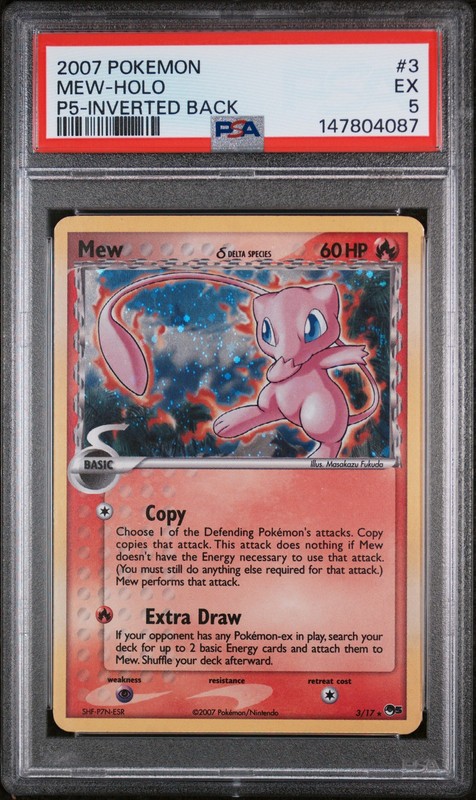 2007 Pokemon POP Series 5 Inverted Back 3 Mew Holo PSA 5 147804087