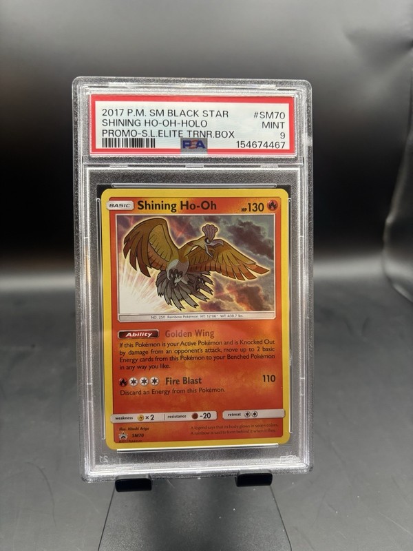 2017 Shining Ho-OH Holo Black Star Promo #SM70 ETB PSA 9