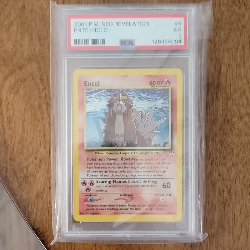 PSA 5 2001 Pokemon Neo Revelation Entei Holo Rare 6/64 #6 Unlimited English