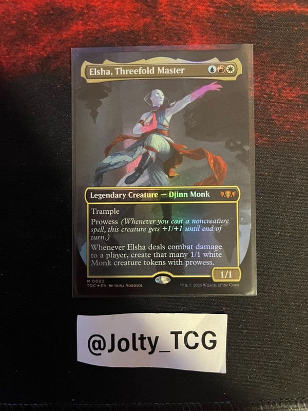Elsha, Threefold Master (Borderless) Commander: Tarkir: Dragonstorm Foil