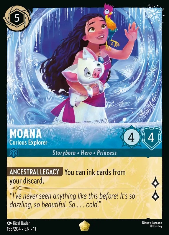 Moana Curious Explorer 155/204 Winterspell Regular Lorcana Disney Card Pua gallery