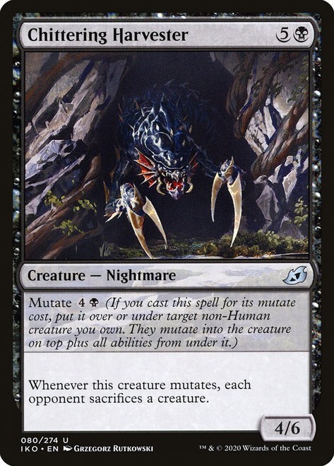 Chittering Harvester 80 IKO MTG Nightmare Mutate Uncommon Rutkowski 2020 Black