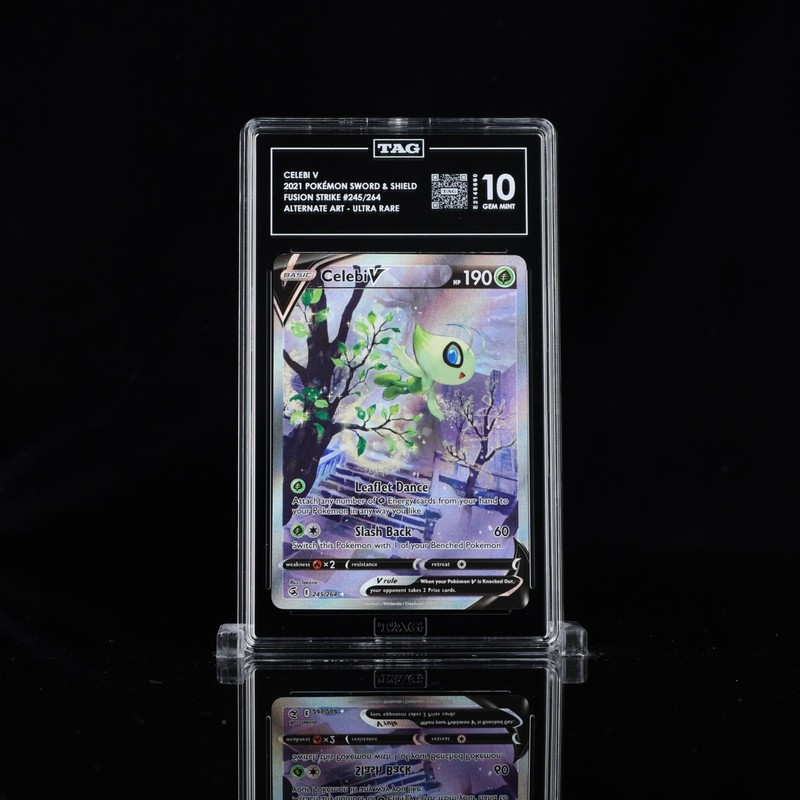 Celebi V 245/264 TAG 10 Gem Mint Alt Art Pokemon Fusion Strike 2021 Pop 80