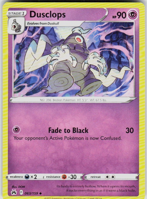 Dusclops 063/159 SWSH: Crown Zenith Pokemon
