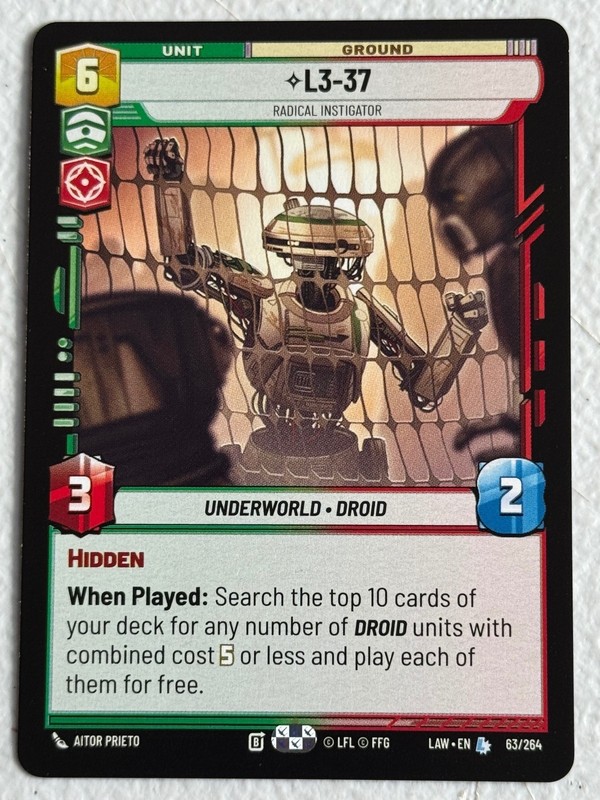 L3-37 – Radical Instigator 63/264 Legendary A Lawless Time