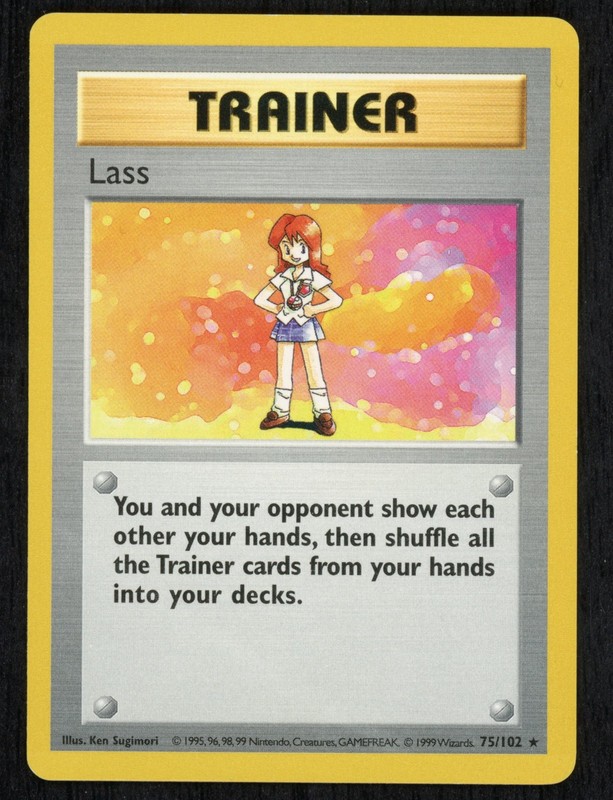 Lass Shadowless 75/102 Base Set Rare 1999 Pokemon Card – NM Near Mint