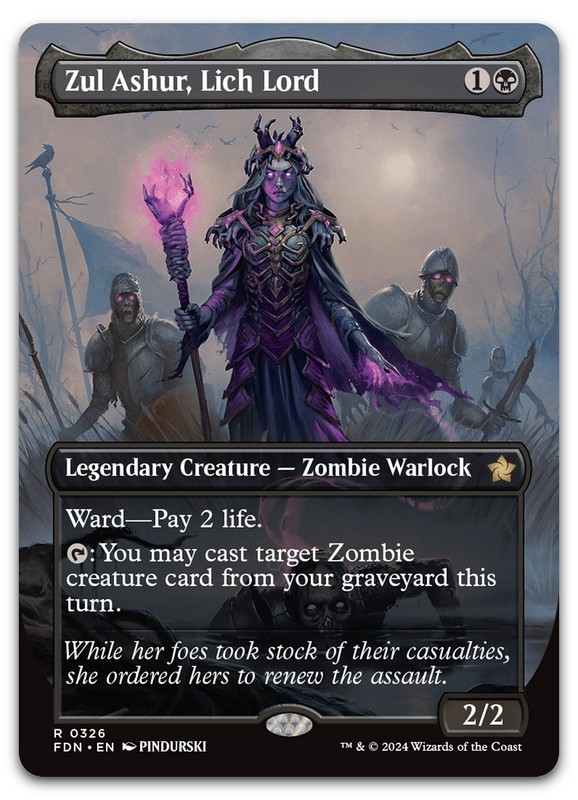 Zul Ashur, Lich Lord (Borderless) #326 (NM) Foundations FDN Magic MTG