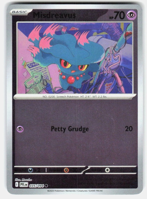 MISDREAVUS 035/094 COMMON PHANTASMAL FLAMES POKEMON REVERSE HOLO NM/M