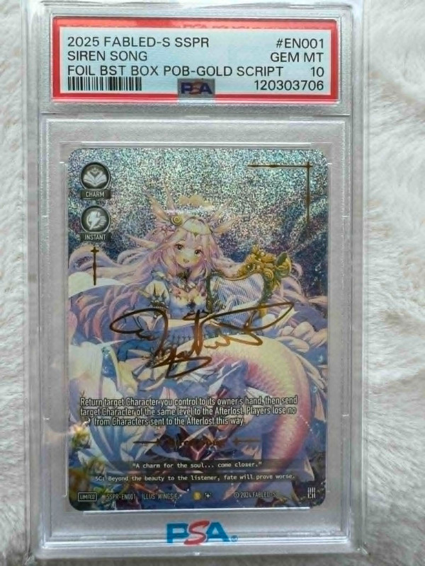 Siren Song Foil GOLD SIGNATURE- Limited Fabled Sagas TCG PSA 10