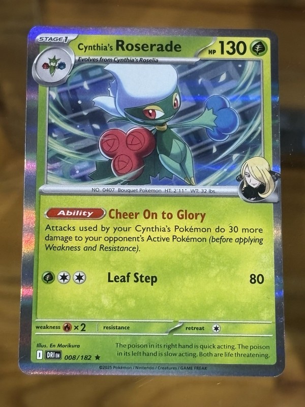 Cynthia’s Roserade 008/182 Sv10: Destined Rivals Holo Pokemon Card
