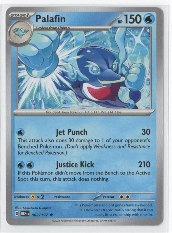 Pokemon Obsidian Flames NON Holo Rare Palafin – 062/197 – DECK EXCLUSIVE