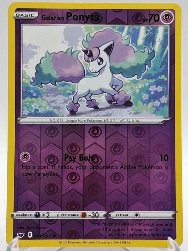 Sword & Shield Base – Galarian Ponyta 081/202 Reverse Holo – NM