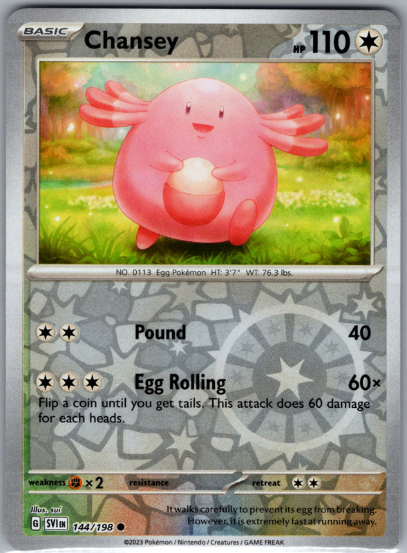 POKEMON – Chansey – 144/198 – SCARLET & VIOLET – REVERSE HOLO – NM/M