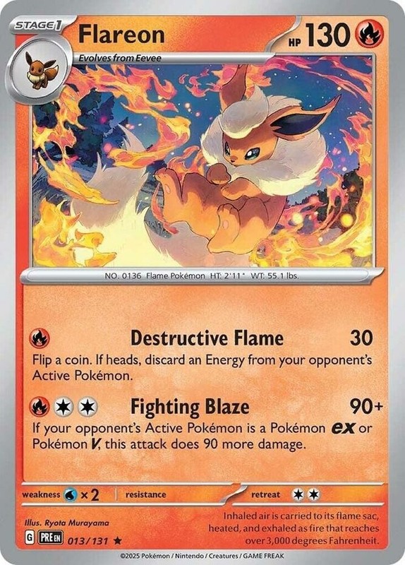Flareon – 013/131 – Holo Rare – Near Mint – Scarlet & Violet – Prismatic Evoluti