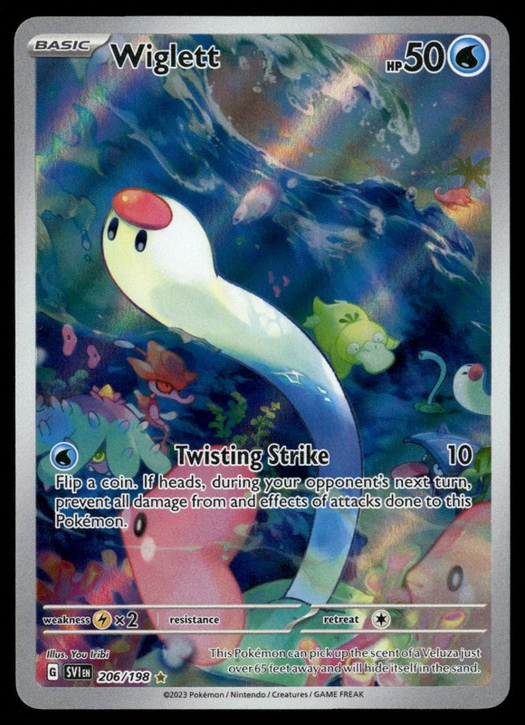 Wiglett 206/198 Illustration Rare Scarlet & Violet Pokemon NM/M