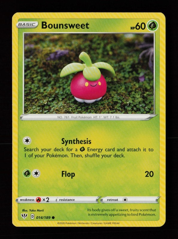 Bounsweet 014/189 Yuka Morii SWSH03: Darkness Ablaze Pokémon Card