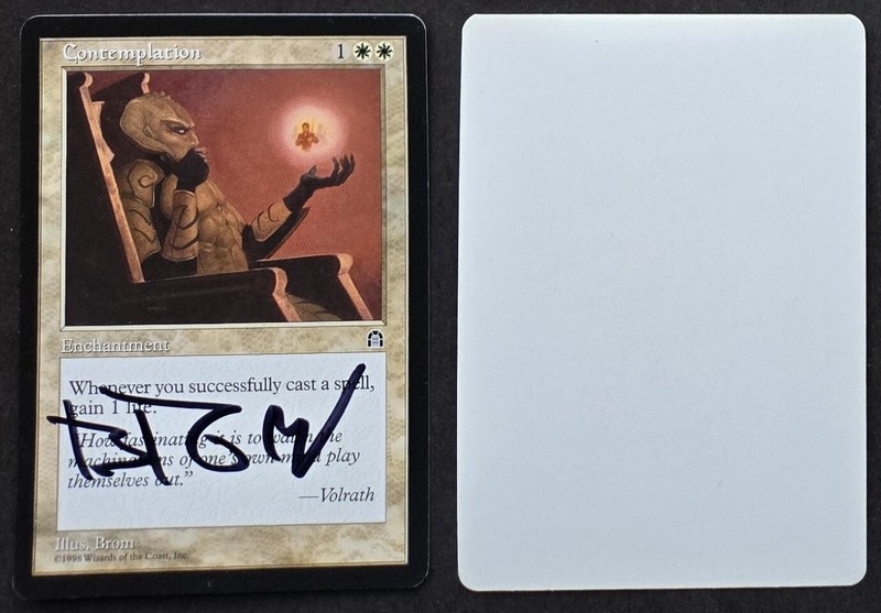 Signed MTG Magic Brom Artist Proof _ Stronghold _ CONTEMPLATION _ VHTF 1/50!