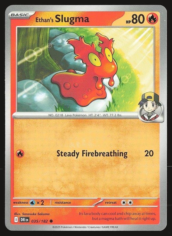 SV10: Destined Rivals Ethan’s Slugma #035/182 Common Pokemon Card