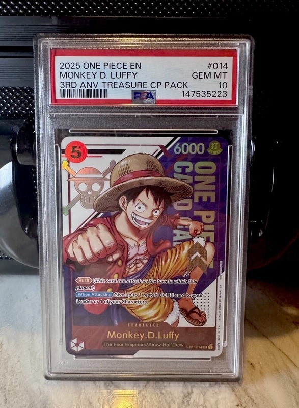 Monkey.D.Luffy – ST21-014 (3rd Anniversary Treasure Campaign Pack) PSA 10