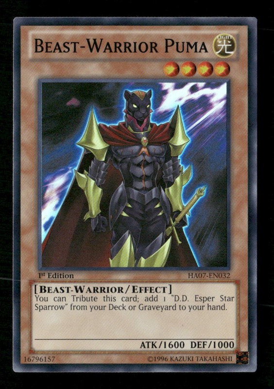 Beast-Warrior Puma #HA07-EN032 Yugioh 1st Edition Super Rare