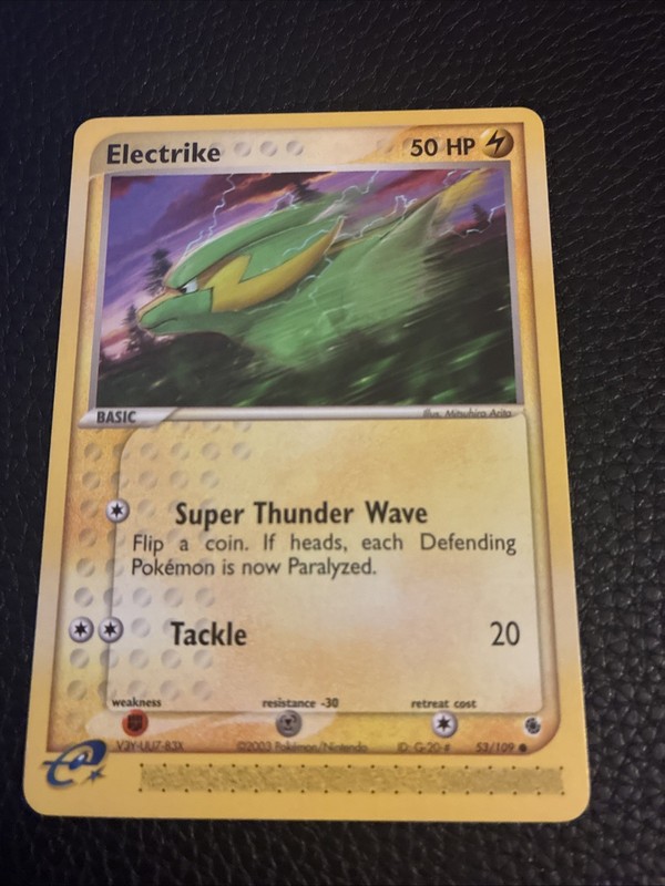 ELECTRIKE 53/109 – NON-HOLO – EX Ruby and Sapphire – e-READER Pokemon Card – LP