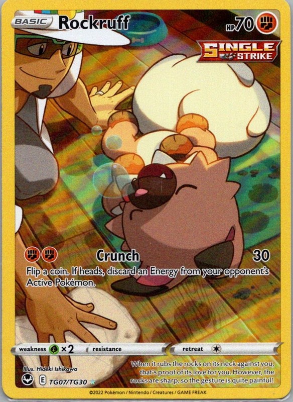 Pokemon TCG Rockruff TG07/195 Silver Tempest Holo NM