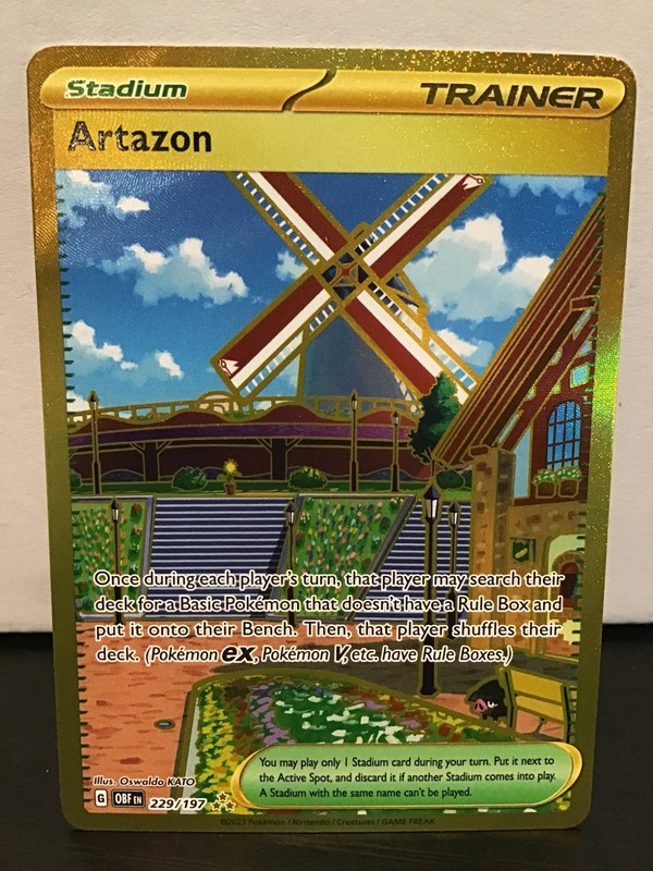 Artazon 229/197 Pokemon Obsidian Flames Secret Rare Holo Gold