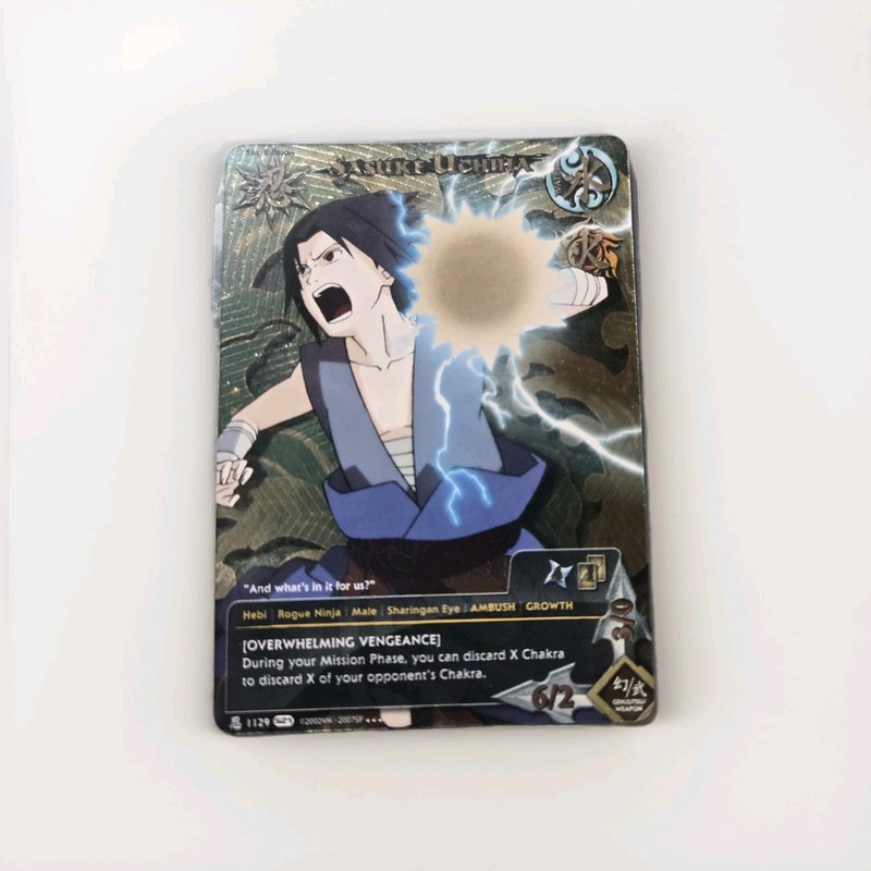 Naruto CCG – Sasuke Uchiha [Overwhelming Vengeance] – Super Rare – 1st Ed – 1129