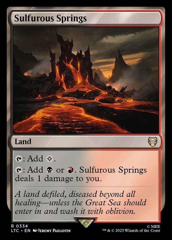 Sulfurous Springs 0334 Non Foil Rare LOTR Commander MTG Near Mint