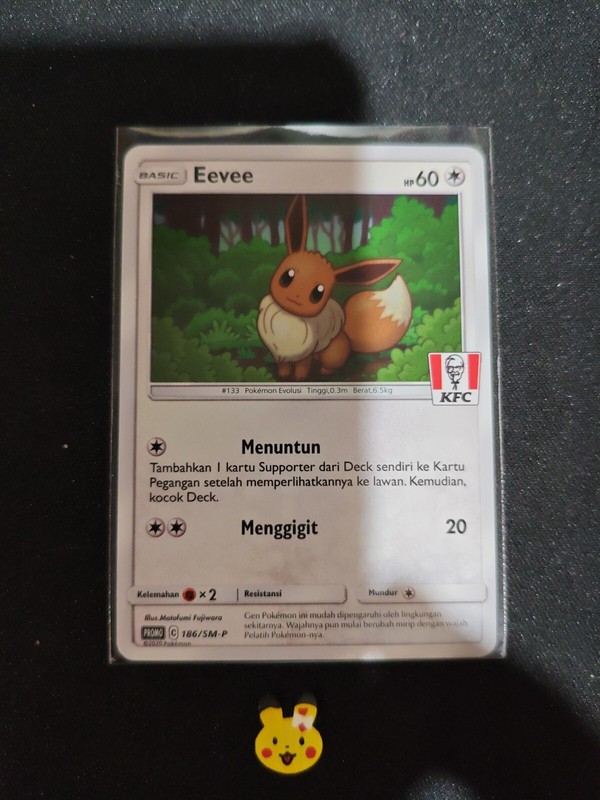 Pokemon Eevee Promo KFC 186/SM-P Stamped Pokemon Indonesia Near Mint