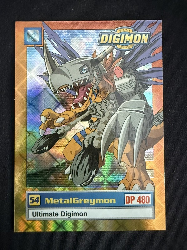 1999 Upper Deck Digimon – MetalGreymon #54 U6/8 Ultimate – LP / NM