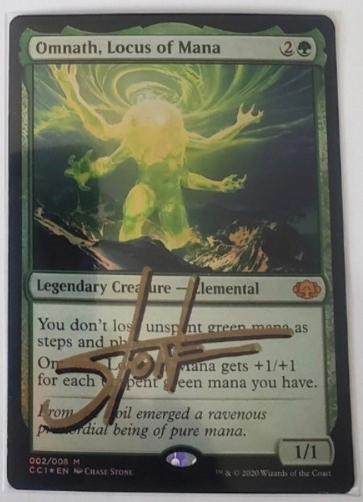 MTG OMNATH, LOCUS OF MANA SHADOW SIGNED BY CHASE STONE