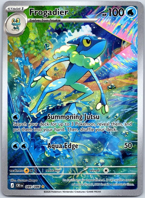 Frogadier 089/086 Holo Illustration Rare Chaos Rising Pokemon Near Mint