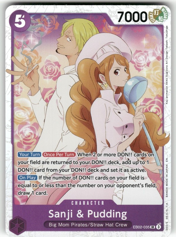 Sanji & Pudding EB02-035 Foil Extra Booster: Anime 25th Collection NM