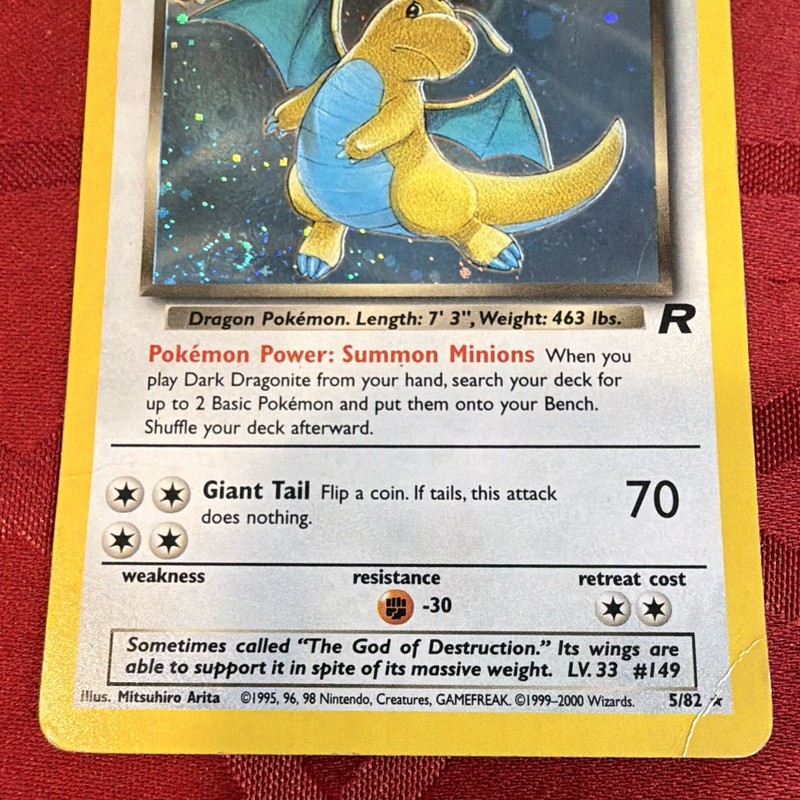 Dark Dragonite 5/82 Team Rocket 1st Ed Holo Rare 70 HP English gallery