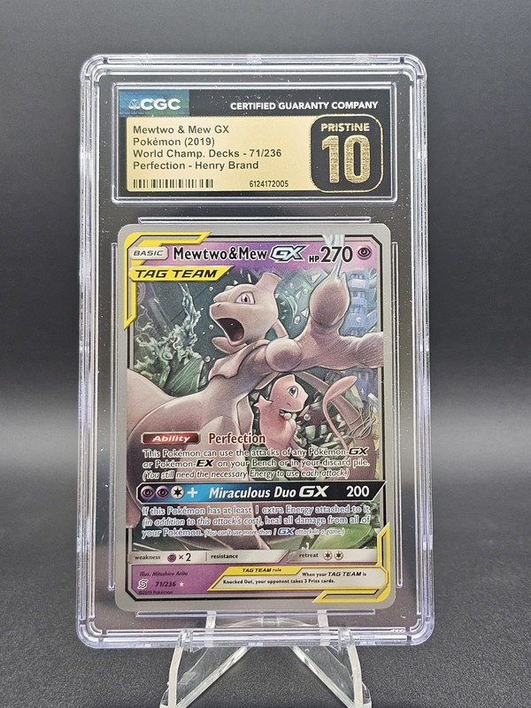 Mewtwo & Mew GX 2019 71/236 Tag Team World Championship Decks CGC Pristine 10