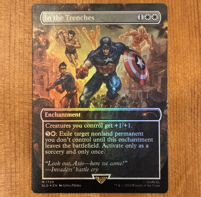 In the Trenches, M 1729, NM Foil, MTG Secret Lair x Marvel, Captain America, SLD