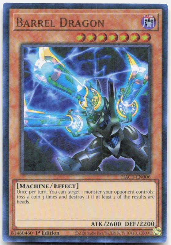 Barrel Dragon (Duel Terminal) 1st Edition Ultra Rare HAC1-EN006 NM