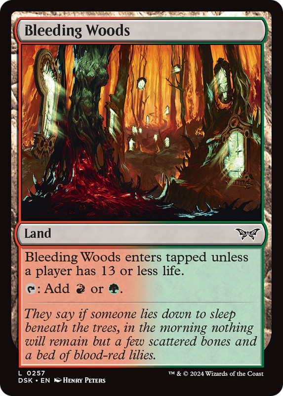 x4 Bleeding Woods DSK Duskmourn MTG 257 LAND M/NM 4x