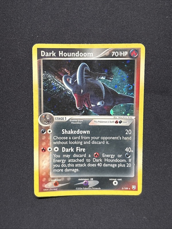Pokemon Dark Houndoom EX Team Rocket Returns 5/109 Reverse Holo SWIRL – HP