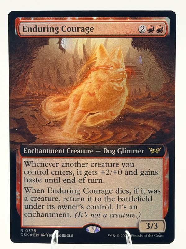 Enduring Courage EXTENDED ART FOIL 0378 Dog Glimmer DSK EN 2024 MTG NM