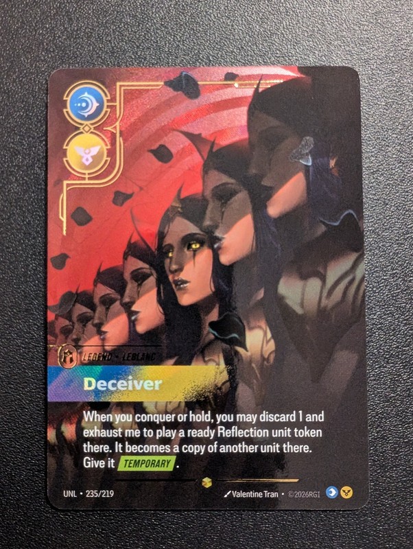 LeBlanc – Deceiver Overnumbered 235/219 Showcase Foil Riftbound Unleashed NM