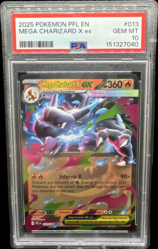 2025 Pokemon Phantasmal Flames Mega Charizard X ex #013/094 Double Rare PSA 10