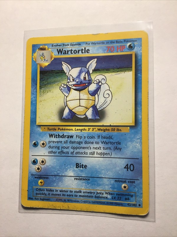 WARTORTLE – 42/102 – Base – Pokemon Card – HP