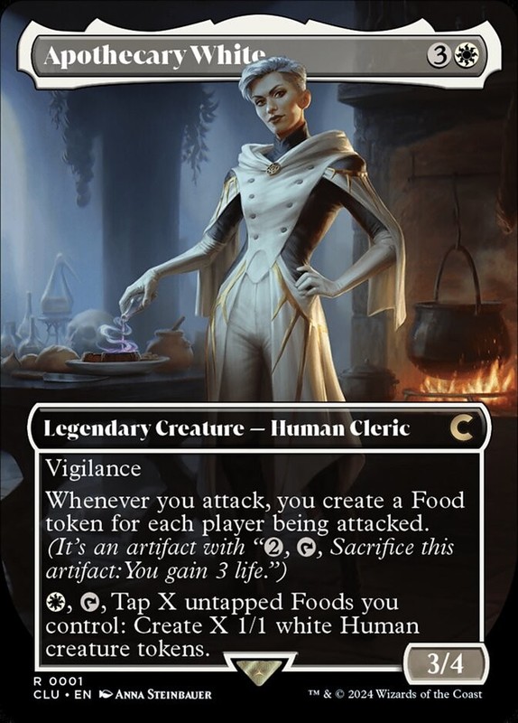 MTG 1x Apothecary White Borderless, NM, Ravnica: Clue Edition, Food Human Tokens