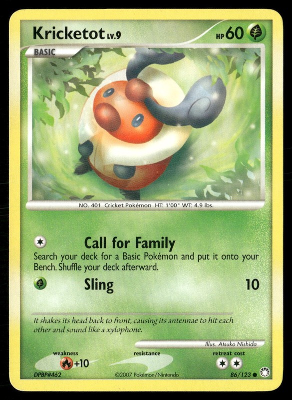 Kricketot 86/123 Common Mysterious Treasures Pokemon Lightly Played